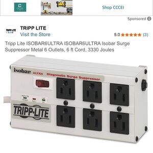 White Surge Protector with 6 Outlets